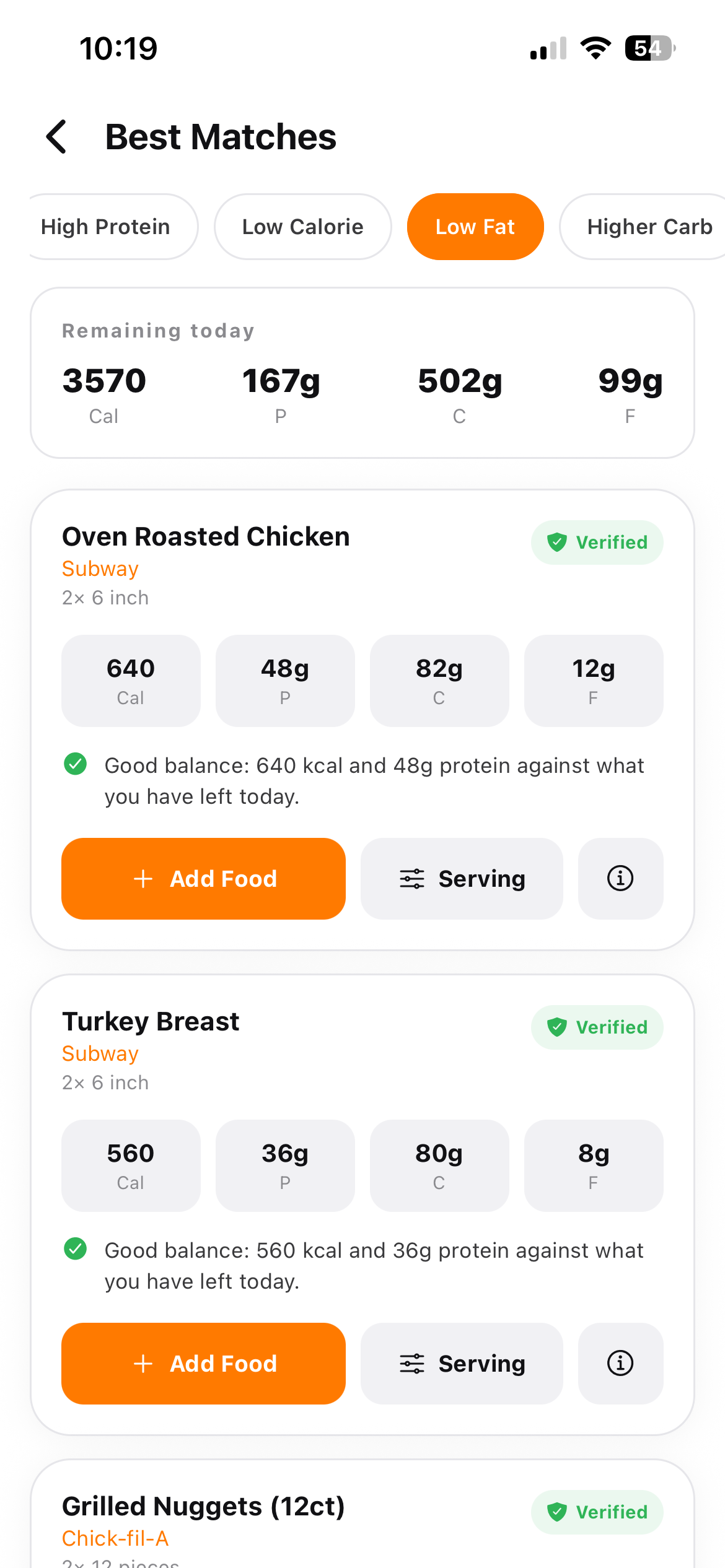 StrideDex best restaurant meal matches